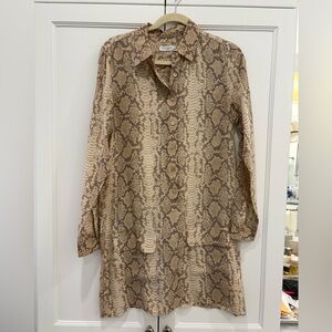 Equipment tan snakeskin silk dress